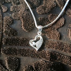 Silver Heart Pendent Beautiful Chain