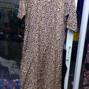 Cheetah Print Slit Kurta