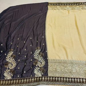 two color saree with blouse
