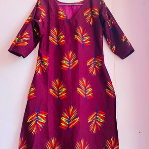 V Shaped Red Kurta