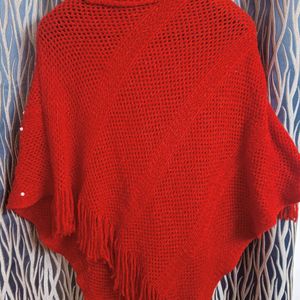 Red Poncho For Women❣️