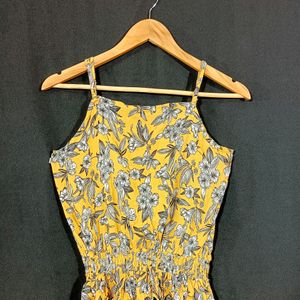 Max Brand Yellow Floral Printed Crop Top | Bust 38