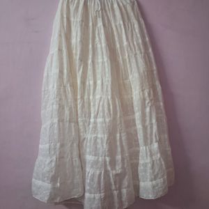 White Aesthetic Long Skirt