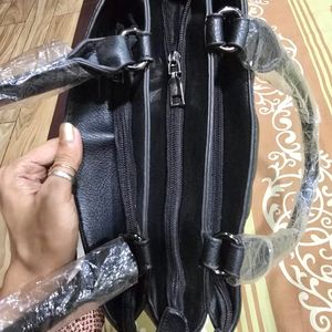 Brand New Bag With 3 Compartments Zipper On Back