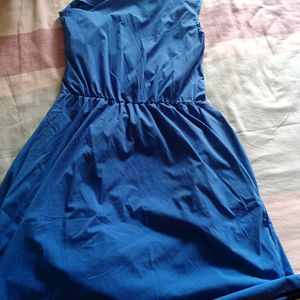 Blue Dress One Side Off Shoulder