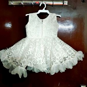 Beutiful White Frock For Baby Girls