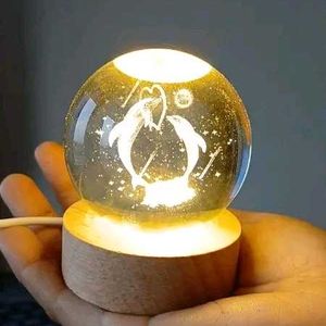 3D Dolphin Crystal Ball Night Lamp 🏮