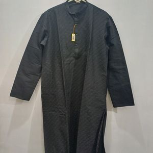 Silk Kurta Chudidar Set(Black With Work)