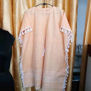 kaftan peach dress