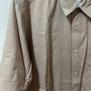 Oversized Beige Formal Shirt