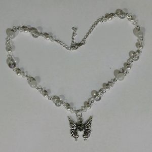 Gothic Skull Butterfly Fairycore Necklace