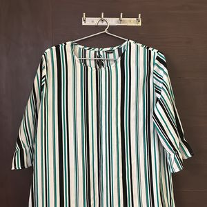 A Multi-coloured striped top.