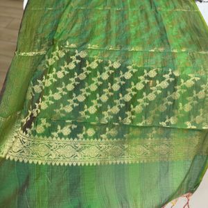 Green Mehndi Banarasi Dupatta..