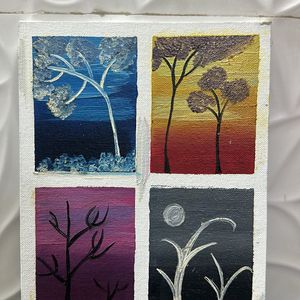 4 Seasons In One Frame Painting