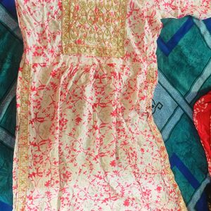 Combo Flared Pink Kurti