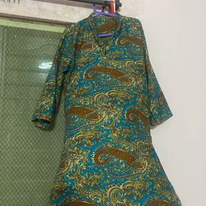 Printed Blue Kurta