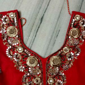 HEAVY WORKED RED KURTA FOR WOMEN