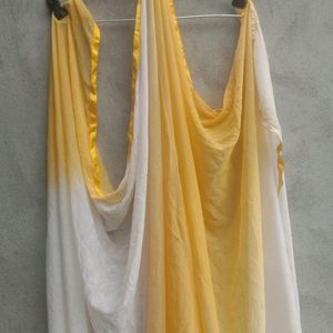 Yellow And Off White Colour Combo Duptta