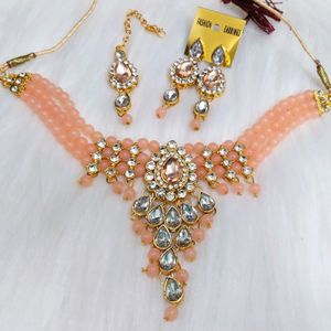 Jewellery Set (Peach Colour) Super Discount