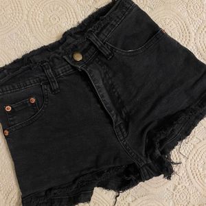 Black Denim Shorts