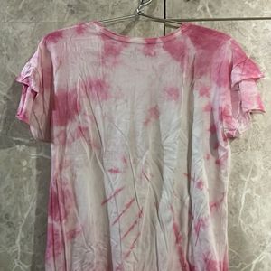 Pink White Dyed Top