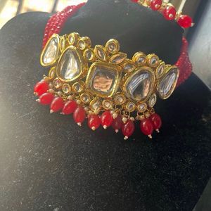 Red Choker Necklace Set