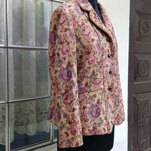 Vintage Floral Print Coat