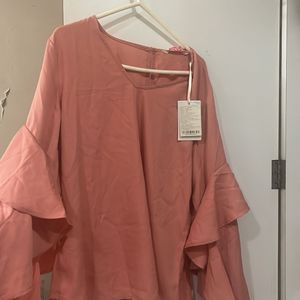 Bell Sleeves Peach Coloured Top