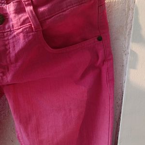 Barbie Pink Colour Jeans For Girls