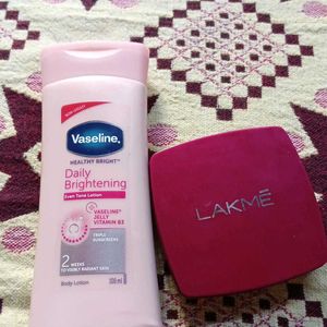 Vaseline Body Lotion And Lakme Compact