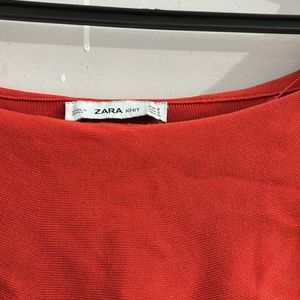 ZARA OFF SHOULDER CREPE TOP