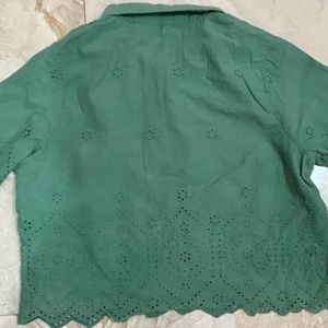 Sea Green Crop Shirt