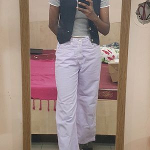 A Straight Fit Lavender Trousers
