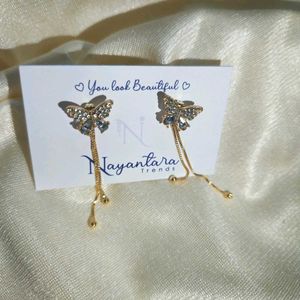 Korean Butterfly Tassel Earrings