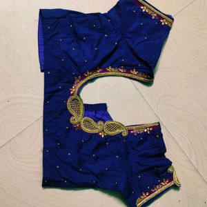 Half Saree  With Maggam Work Blouse