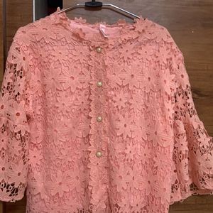 A Pink Ombre Embroided Top