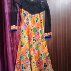 Multicolored Designer Long Suit Dress Anarkali