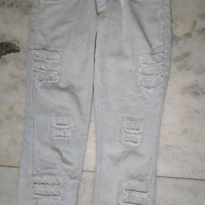 Ice Blue Ripped Jeans In Good Condition