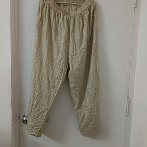 Golden Coloured Party Wear Loose Pant  Never Used