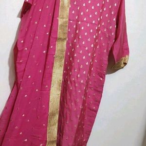 Rose Pink Plazo Suit With Dupatta 38 Bust