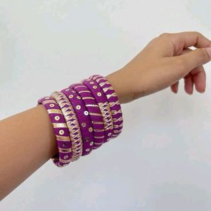 Handmade Thread Work Bangles Set