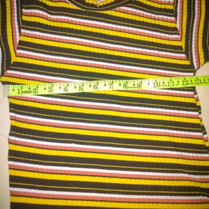 Multicolour Striped Top Women 💛🖤And Girl