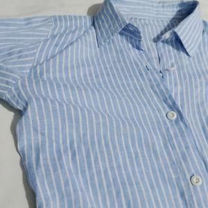 Blue Cotton Linen Shirt