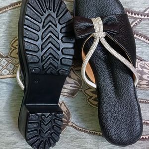 Black Rhinestone Heels Sandle Wedges Every Size