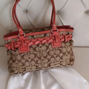 Coach Canvas and Leather Hampton Tote Bag