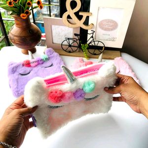 Soft Fur Unicorn Pouch - 1 Piece