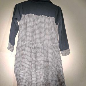 A Grey Check Elegant Midi