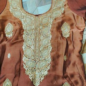 Brown Salwar Suit With Dupatta