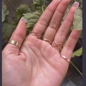 Gold Plated Contemporary Stackable Rings Set of 20
