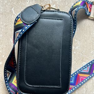 Black Designer Leather Sling Bag